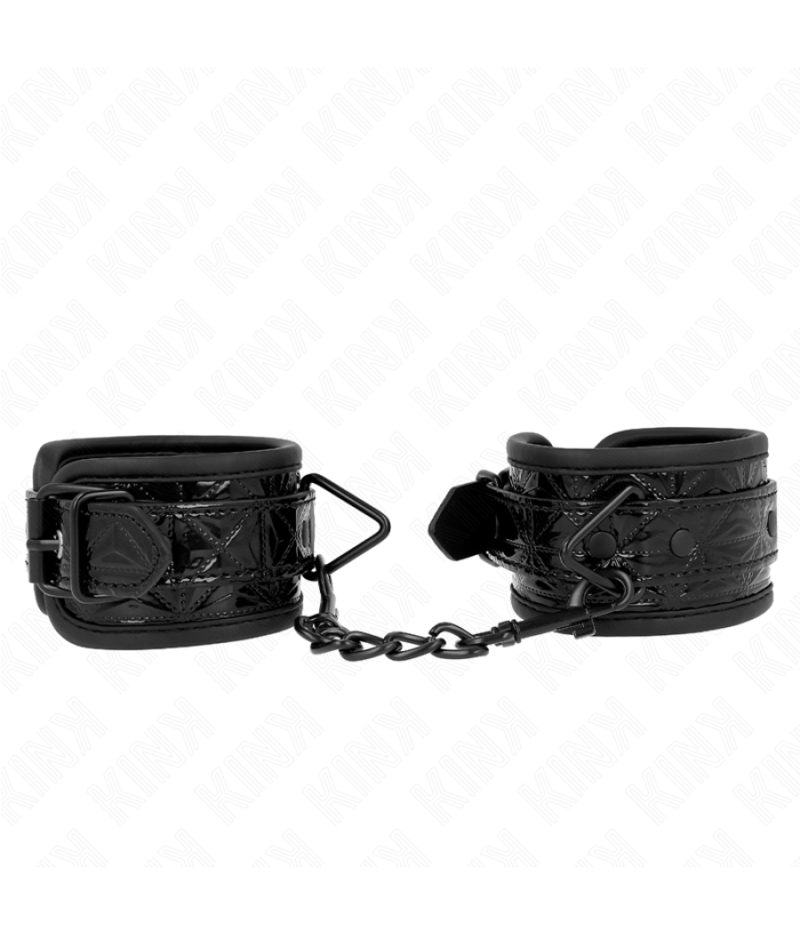 Kink - muÃequeras con patrÃn de diamantes negro ajustable 17-26 cm x 5.5 cm