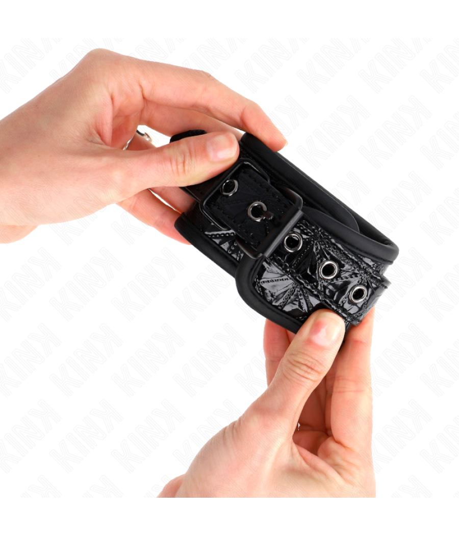 Kink - muÃequeras con patrÃn de diamantes negro ajustable 17-26 cm x 5.5 cm