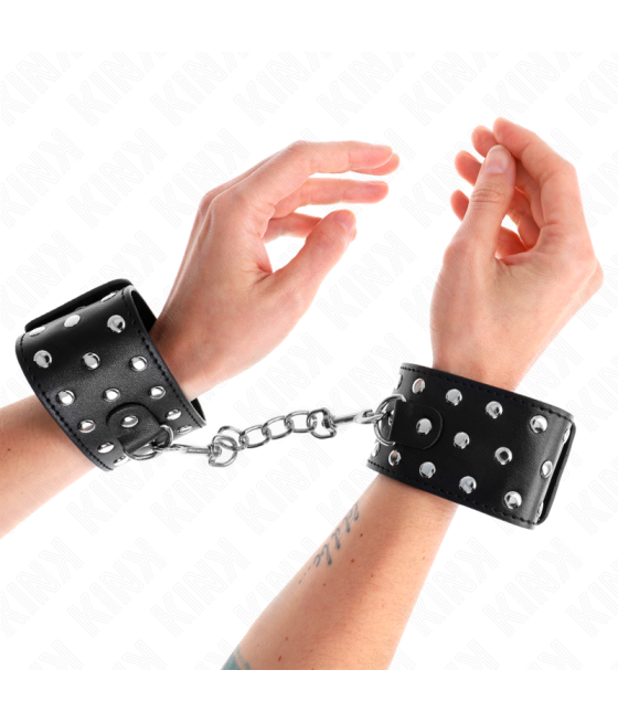 Kink - muÃequeras estilo punk ajustable 19-24 cm x 5.5 cm