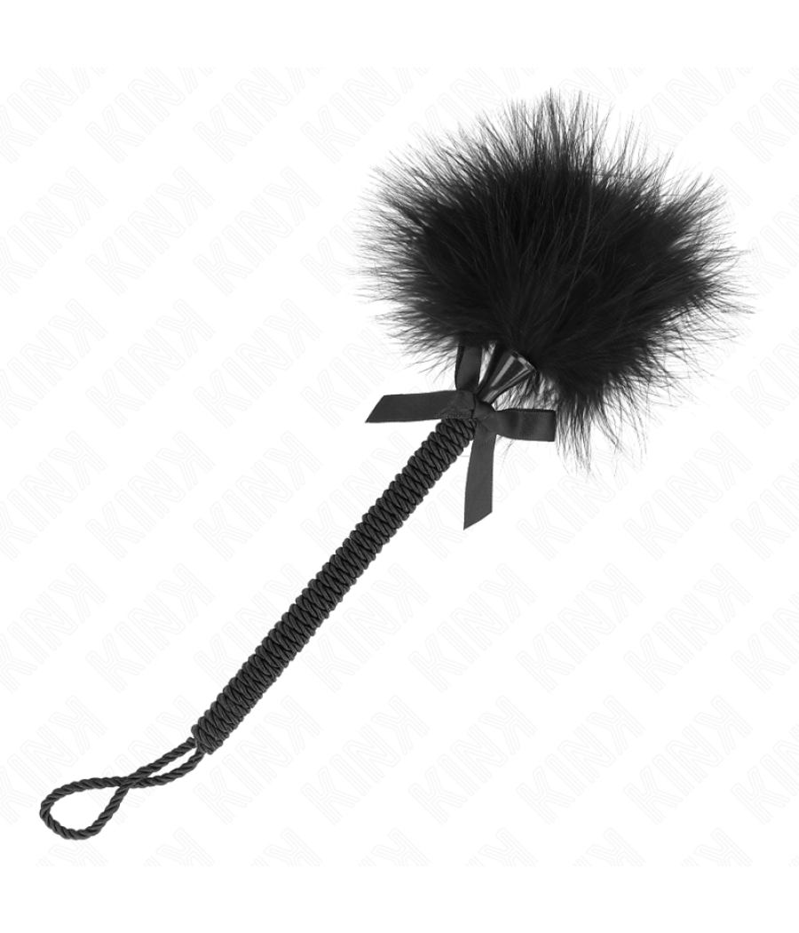 Kink - masajeador de cuerda de nailon con plumas para cosquillas y lazo negro 25 cm