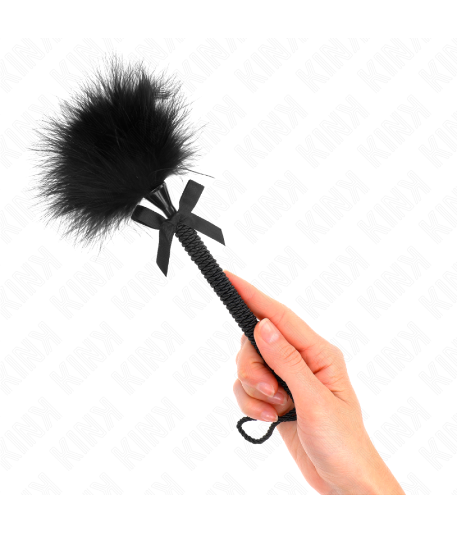 Kink - masajeador de cuerda de nailon con plumas para cosquillas y lazo negro 25 cm
