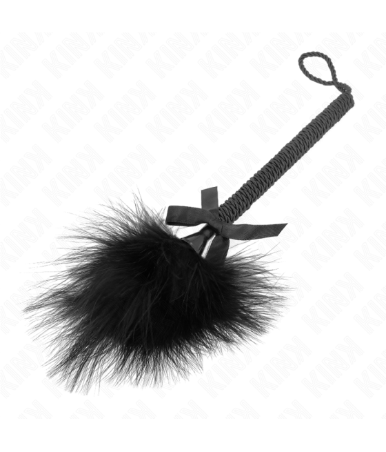 Kink - masajeador de cuerda de nailon con plumas para cosquillas y lazo negro 25 cm