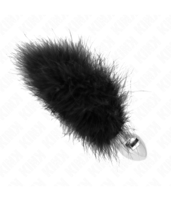 Kink - plug anal 11 x 7 cm acero inoxidable con pluma 11 cm