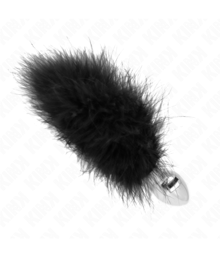 Kink - plug anal 11 x 7 cm acero inoxidable con pluma 11 cm