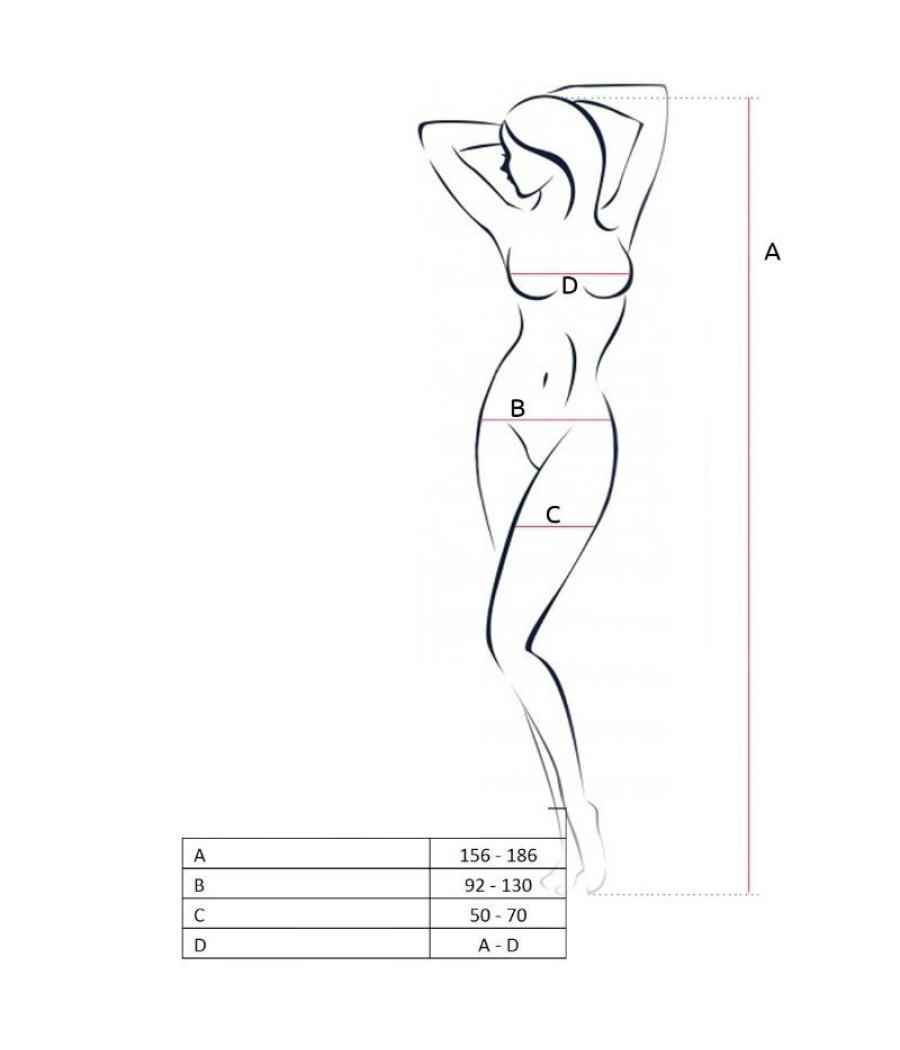 Passion - woman bs057 bodystocking negro talla unica