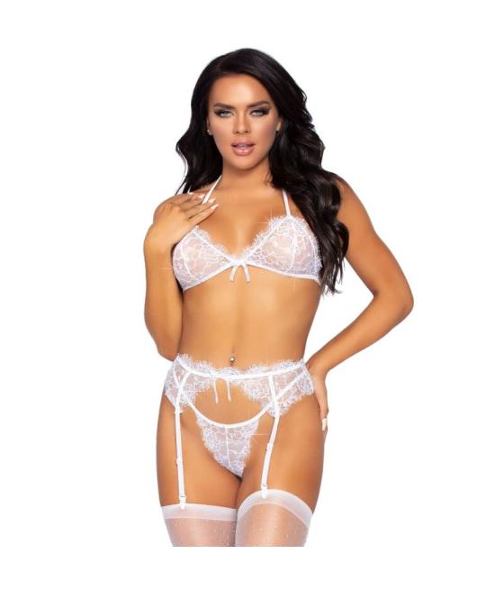Leg avenue - set tres piezas blanco talla m