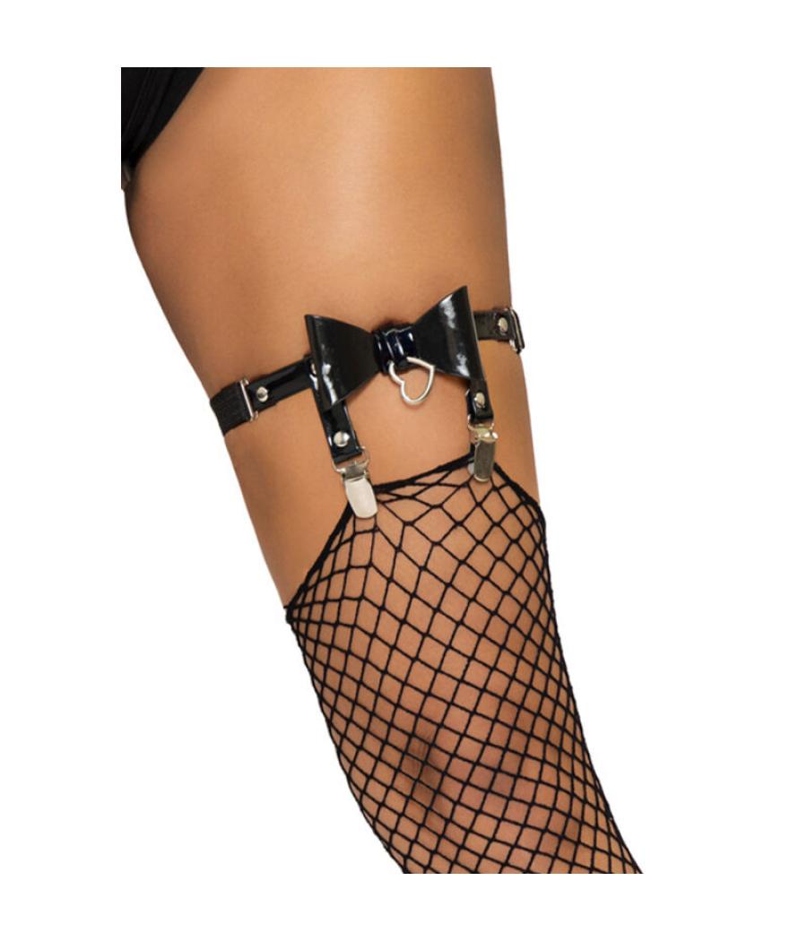 Leg avenue - liguero alto de cuero vegano talla Ãnica - rojo