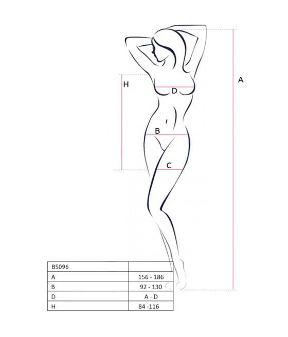 Passion - bs096 bodystocking negro talla unica