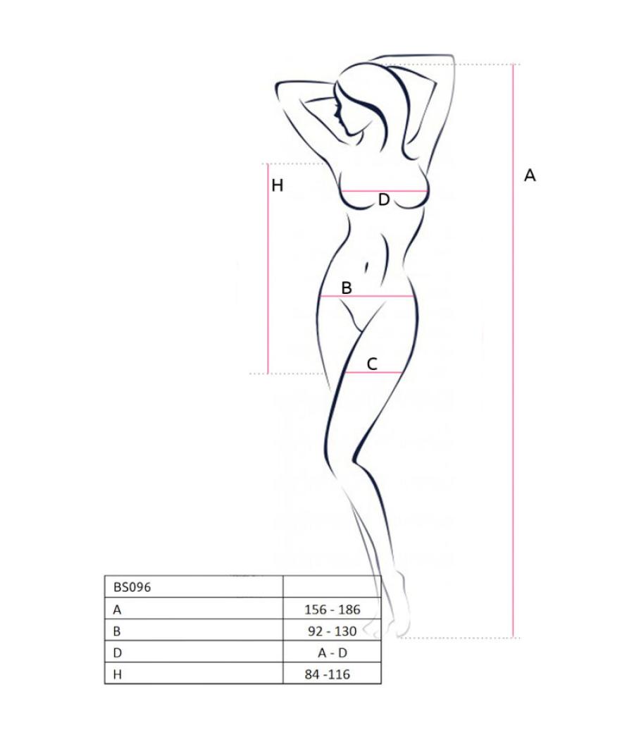 Passion - bs096 bodystocking negro talla unica