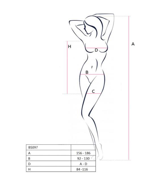 Passion - bs097 bodystocking negro talla unica