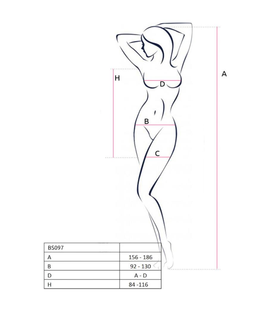 Passion - bs097 bodystocking negro talla unica