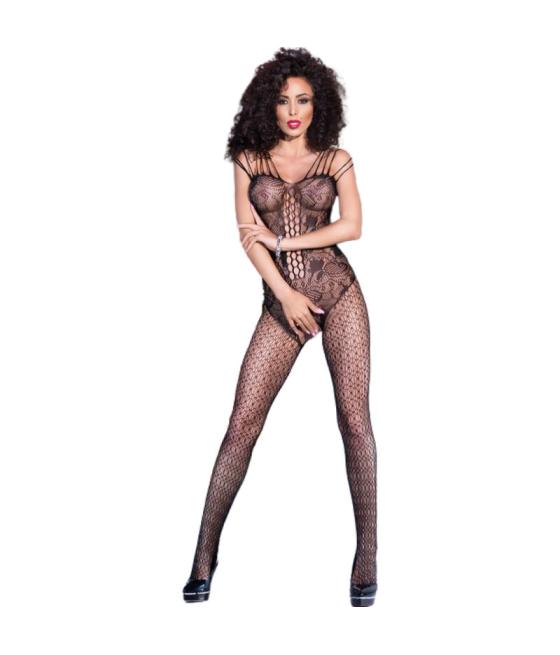 Chilirose - cr 4233 bodystocking crotchless negro s/m