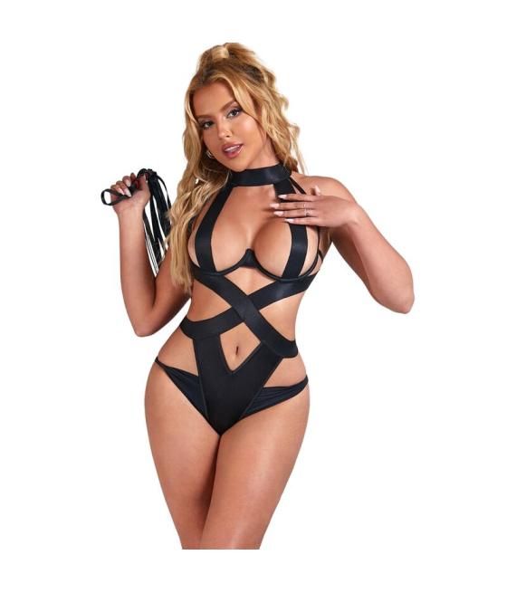 Subblime - body halter sexy con arnes negro s/m