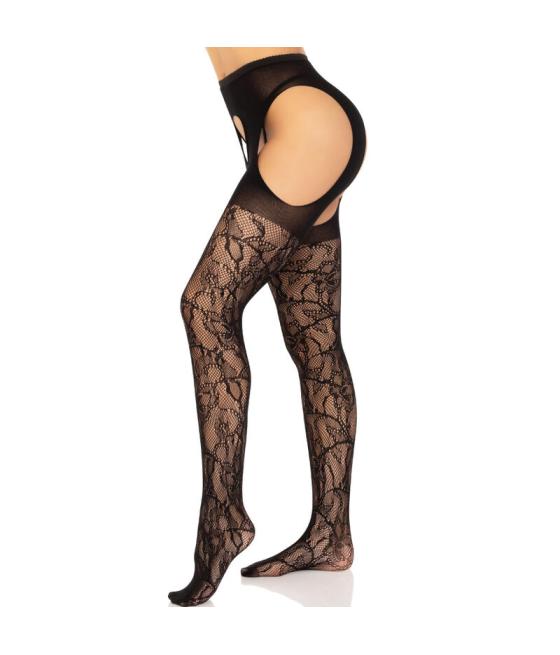 Leg avenue - medias de liguero encaje negro