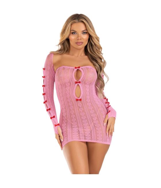 Leg avenue - vestido corazon & lazos rosa talla Ãnica