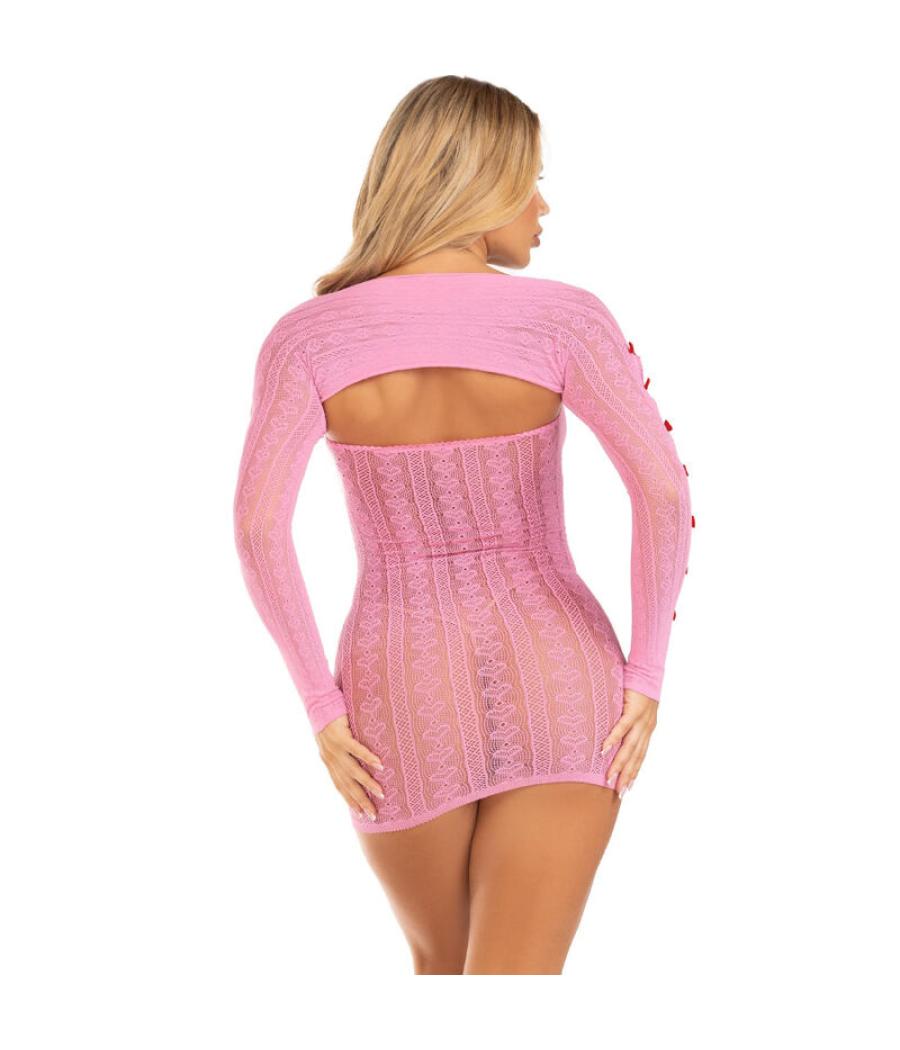 Leg avenue - vestido corazon & lazos rosa talla Ãnica