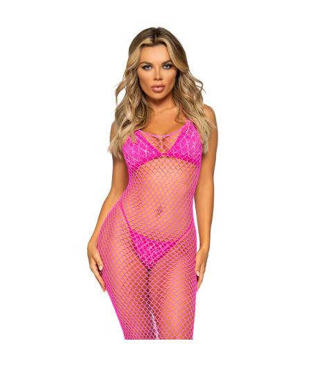 Leg avenue - vestido de rejilla largo amarillo talla Ãnica