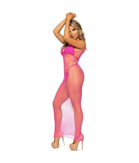 Leg avenue - vestido de rejilla largo amarillo talla Ãnica