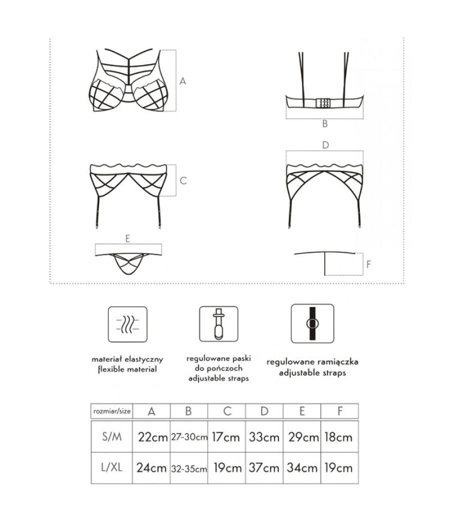 Livco corsetti fashion - soledad lc 20217 sujetador + panty + liguero s/m