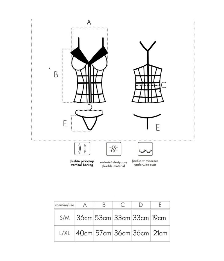 Livco corsetti fashion - laura lc 20215 corset + tanga s/m