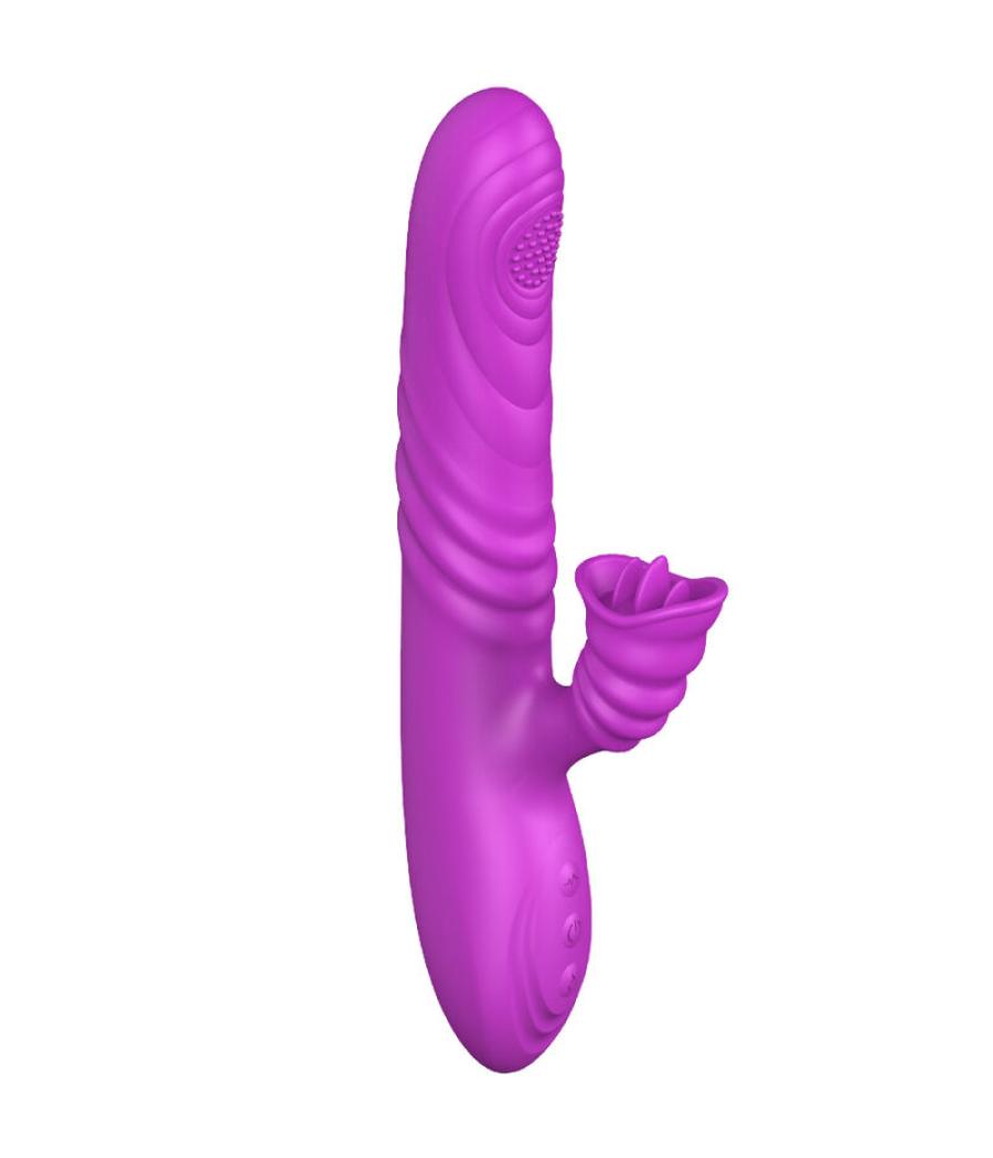 Armony - angelia vibrador multifuncion con lengua estimuladora efecto calor violeta