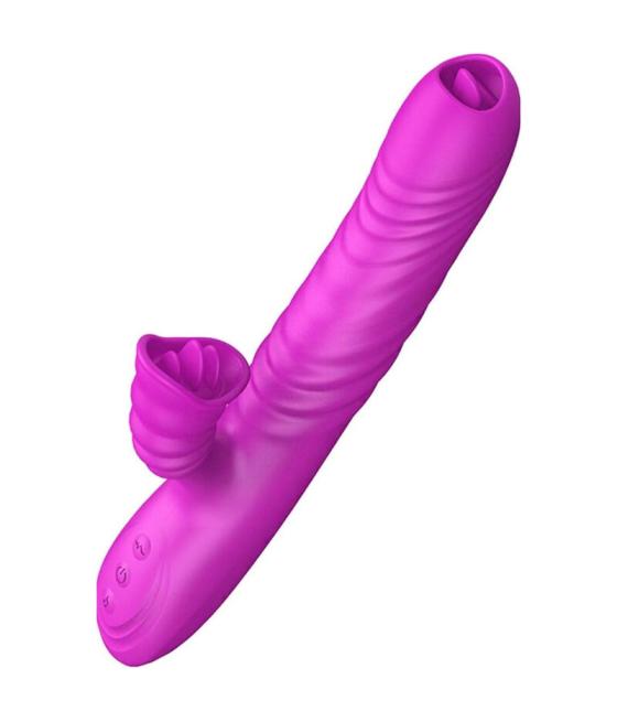 Armony - angelia vibrador multifuncion doble lengua efecto calor violeta