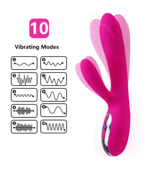 Armony - vibrador & estimulador flexible efecto calor fucsia