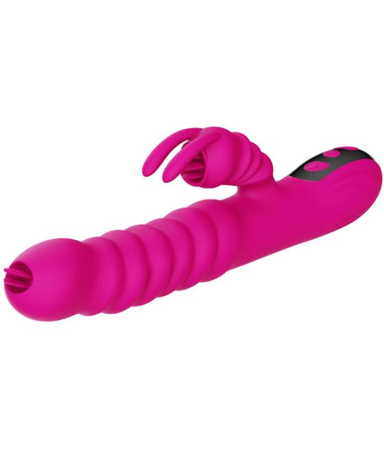 Armony - vibrador multifuncion rabbit doble lengua efecto calor fucsia