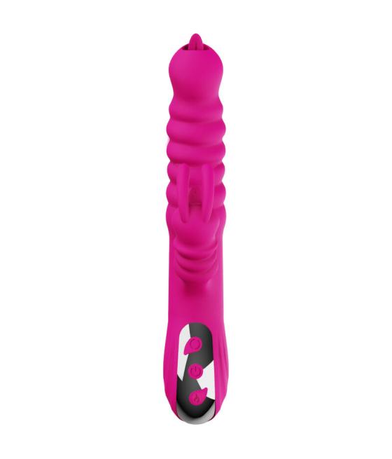 Armony - vibrador multifuncion rabbit doble lengua efecto calor fucsia