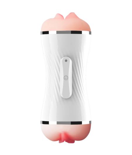 Armony - masturbador vibrador doble vagina & boca blanco