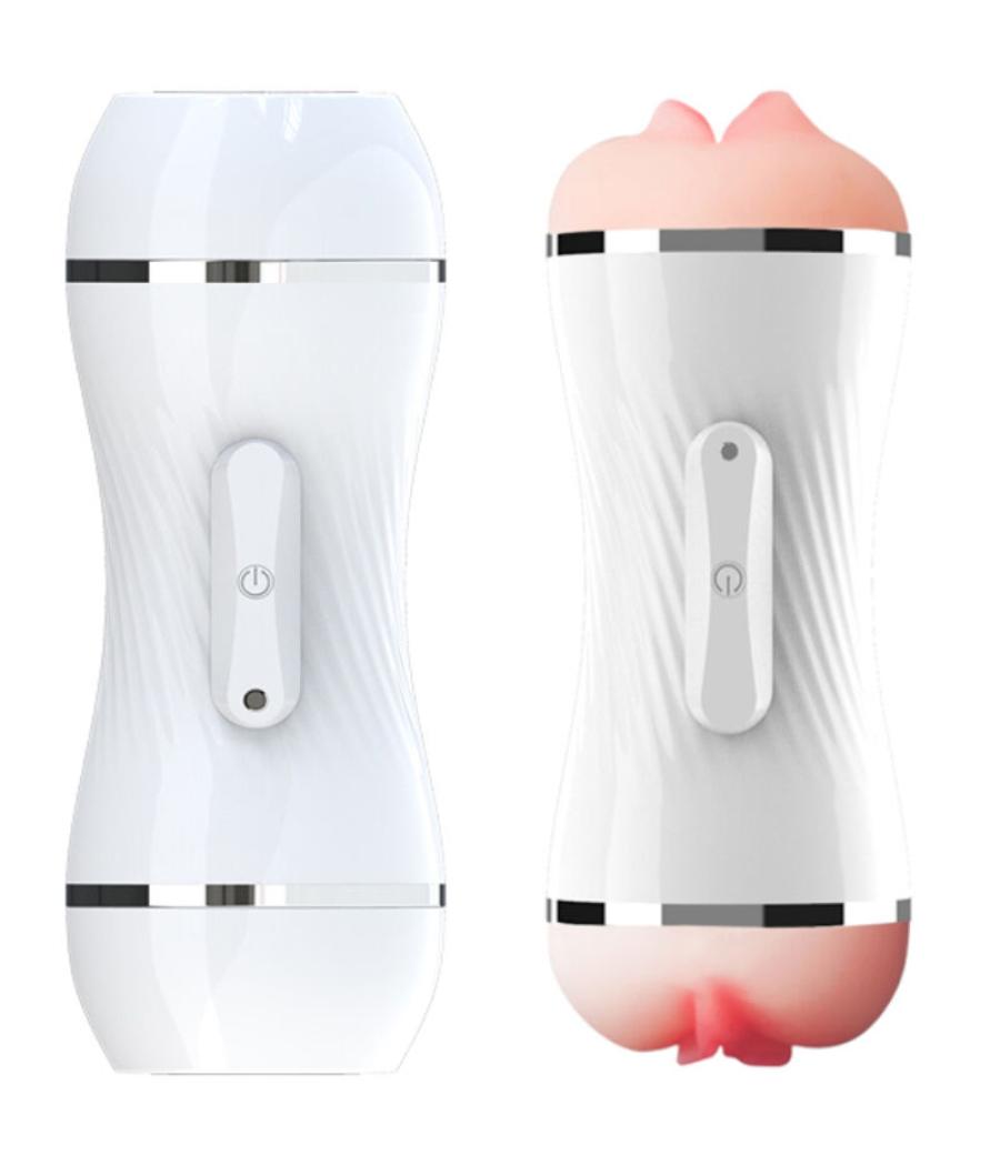 Armony - masturbador vibrador doble vagina & boca blanco
