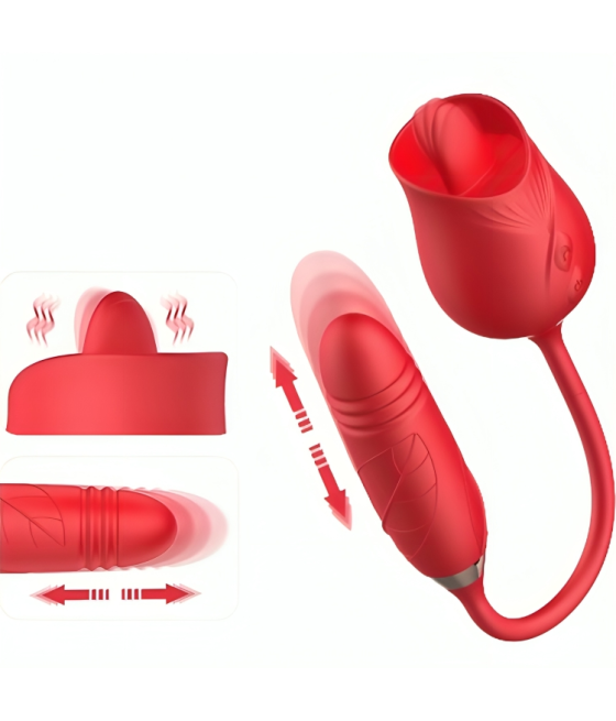 Armony - delight flower vibrador & thrusting con lengua rojo