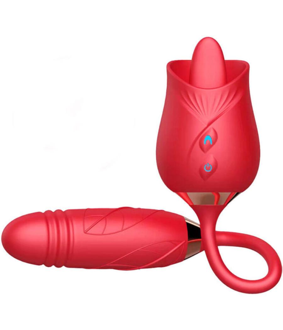 Armony - delight flower vibrador & thrusting con lengua rojo