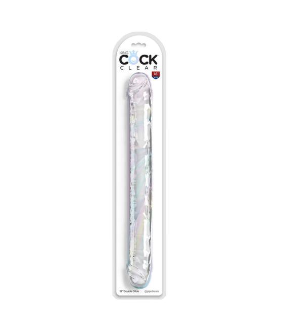 King cock - double trouble dildo doble 46 cm transparente