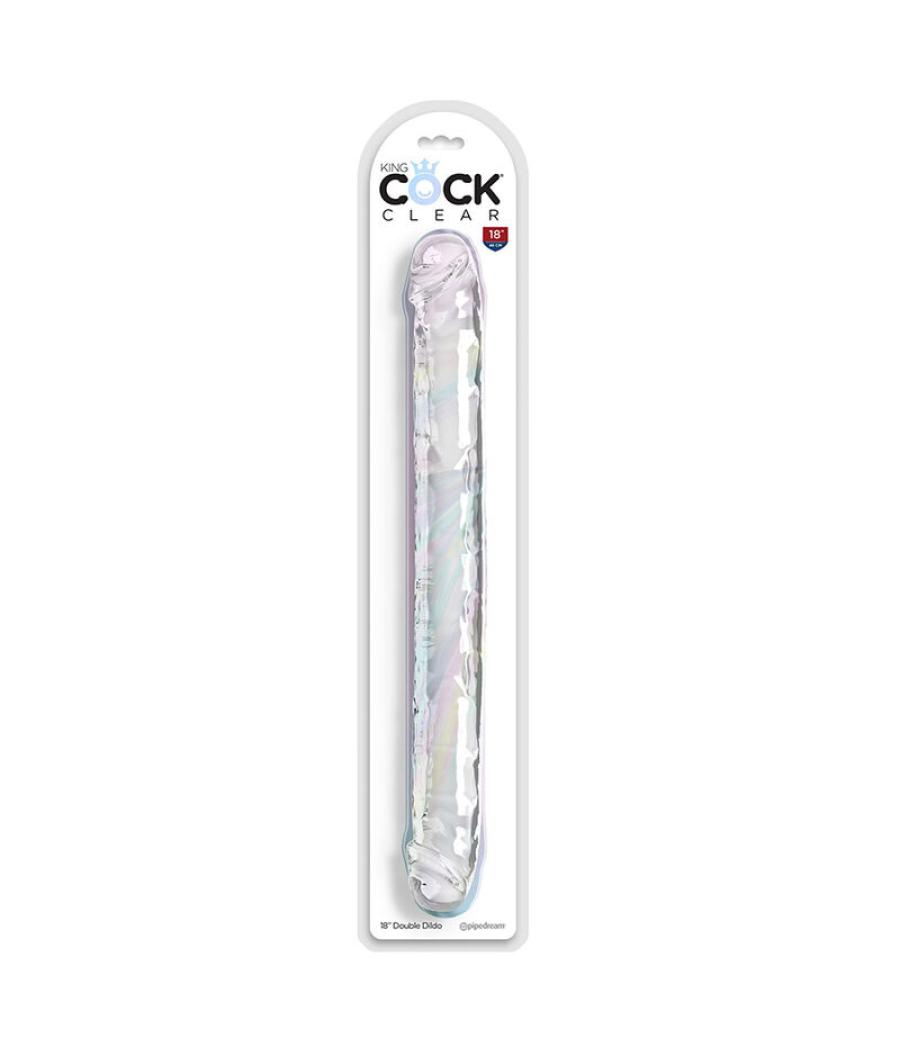 King cock - double trouble dildo doble 46 cm transparente