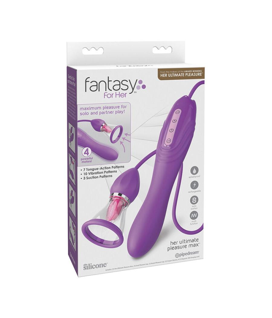 Fantasy for her - ultimate pleasure max manguera de succiÃn con lengua estimuladora morado