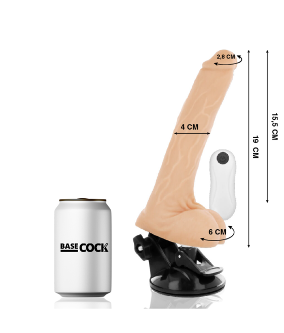 Basecock - vibrador realistico control remoto 19 cm -o- 4 cm