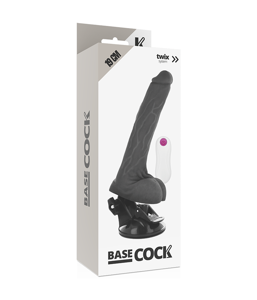 Basecock - vibrador realistico control remoto 19 cm -o- 4 cm