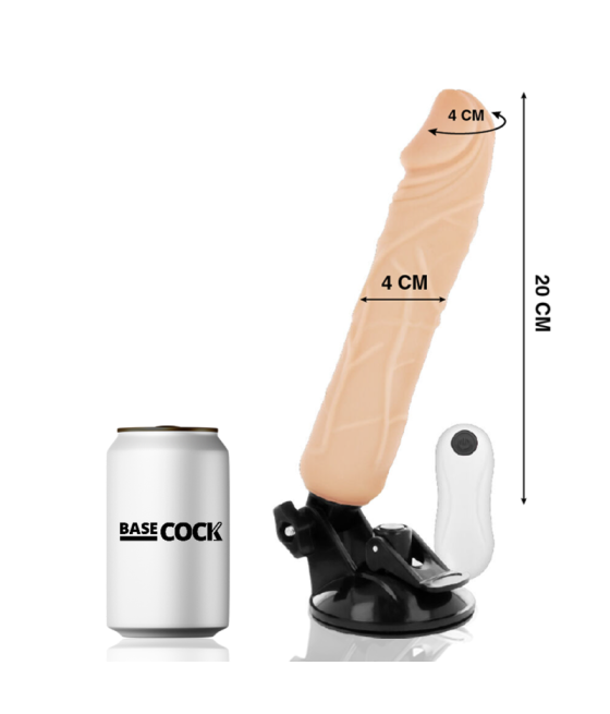 Basecock - vibrador realistico control remoto 20 cm -o- 4 cm