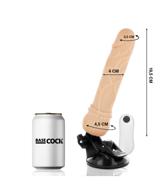 Basecock - vibrador realistico control remoto 19.5 cm -o- 4 cm