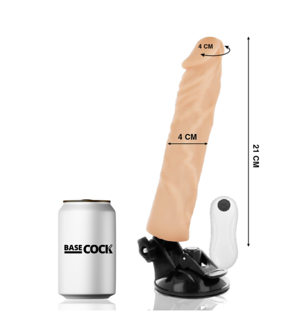 Basecock - vibrador realistico control remoto 21 cm -o- 4 cm