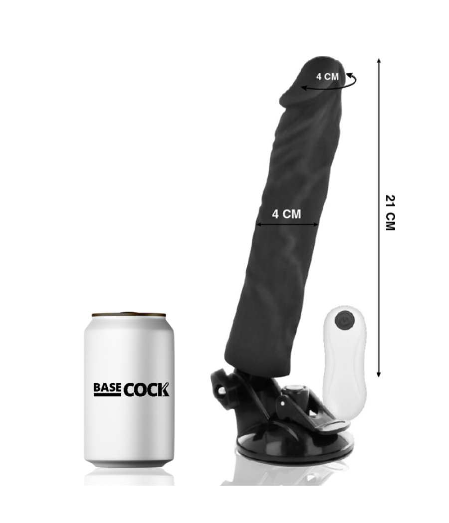 Basecock - vibrador realistico control remoto 21 cm -o- 4 cm