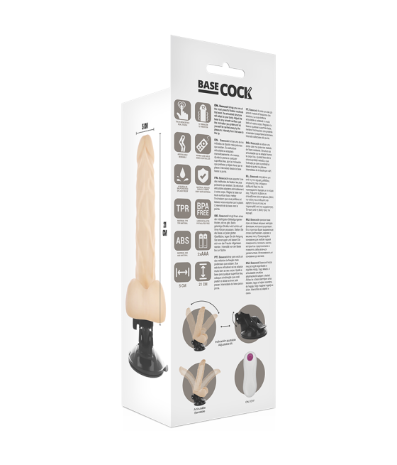 Basecock - vibrador articulable control remoto 21 cm -o- 5 cm