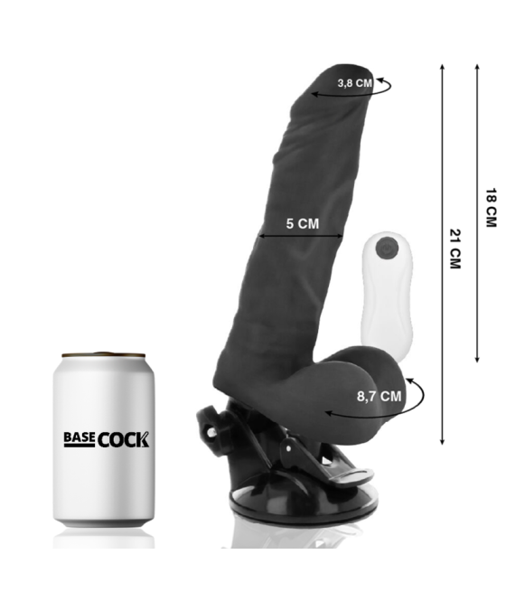 Basecock - vibrador articulable control remoto 21 cm -o- 5 cm