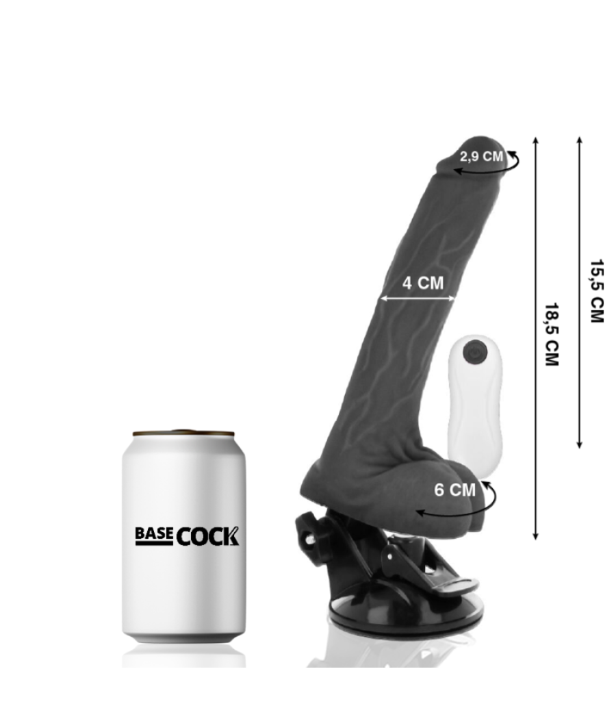 Basecock - vibrador articulable control remoto 18.5 cm -o- 4 cm