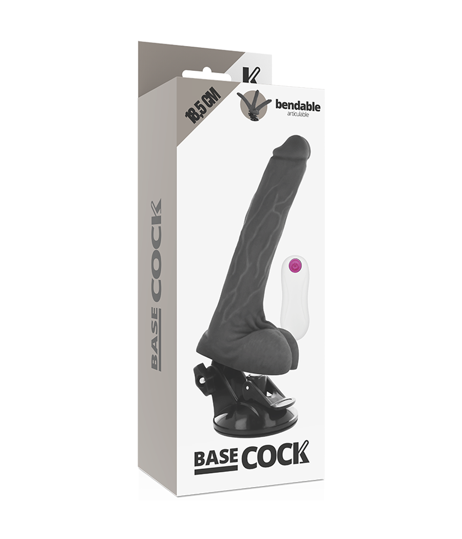 Basecock - vibrador articulable control remoto 18.5 cm -o- 4 cm