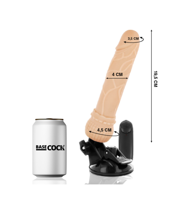 Basecock - vibrador realistico control remoto 19.5 cm -o- 4 cm