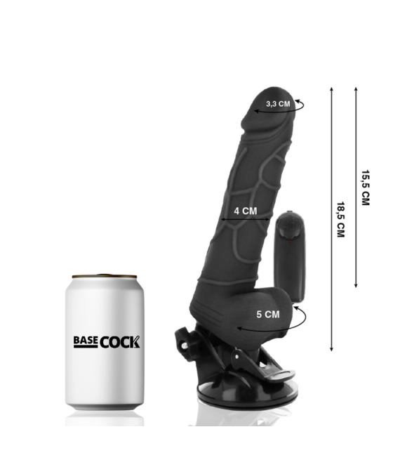 Basecock - vibrador realistico control remoto 18.5 cm -o- 4cm