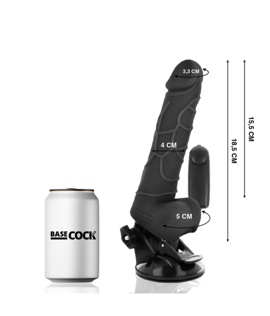 Basecock - vibrador realistico control remoto 18.5 cm -o- 4cm