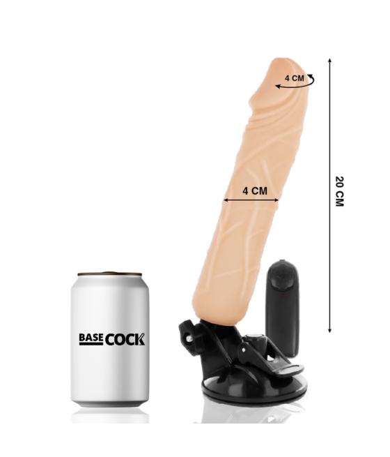 Basecock - vibrador realistico control remoto 20 cm -o- 4 cm